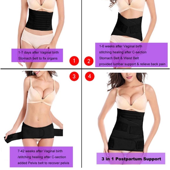 🤰🏻3-in-1 Postpartum Support - Belly/waist/pelvis Shapewear Slimming (Black) - Picture 5 of 5